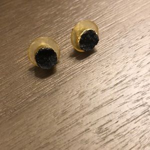 Black Druzy style stud earrings